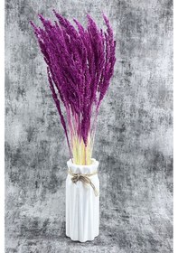 Resim Fuşya Bulgur Otu Vazo Aranjman Çiçeği 