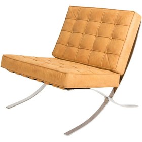 Resim BEKALIVING Litrus Krom Ayak Deri Berjer Sarı 