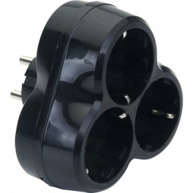 Resim De-Pa Papatya Golyat Fiş Priz 3'lü Siyah Bakır Iletken Prinç Ayak 