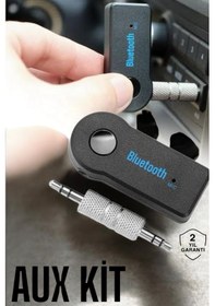 Resim Kablosuz Bluetooth Aux Araç Kiti Siyah Hafıza Kartlı 