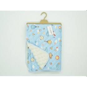 Resim Baskılı Kapitone İçi Peluşlu Battaniye - 90x90 Mavi 