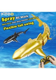 Resim Akıllı Rc Köpekbalığı Balina Sprey Su Komik Oyuncak Uzaktan Kumandalı Tekne Rc Spot Whale 
