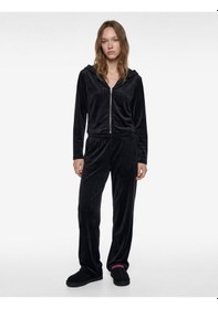 Resim Koton Fermuarlı Uzun Kollu Rahat Kalıp Kapüşonlu Crop Pijama Üstü Antrasit 6wlk40059mk Antrasit 
