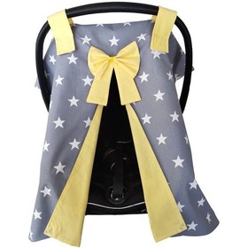 Resim Pamuklu Kumaş Puset Örtüsü Yıkanabilir - Sarı Yıldız 