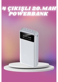 Resim 20.000 Mah Powerbank 4 Usb Çıkışlı Hafif, Şık Ve Dayanıklı Model Çok Renkli 