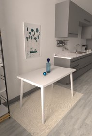 Resim VİLİNZE Avanos Sabit Mdf Beyaz Mutfak Masası - 70x120 Cm 