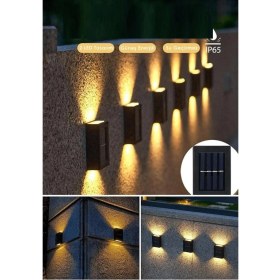 Resim MCM Group 1 Adet Solar Çift Taraflı Duvar Lambası Güneş Enerjili Aydınlatma Dekorasyon Aplik Işık 