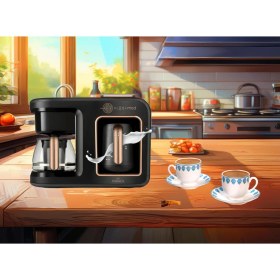 Resim Karaca Hatır Plus Mod 5 In 1 Filtre Kahve Çay Süt Isıtma Sütlü Içecek Hazırlama ve Közde Türk Kahvesi 