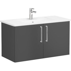 Resim Vitra Root Flat Kapaklı Lavabo Dolabı 100 Cm Mat Fırtına Gri 68167 Çok Renkli 