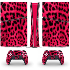 Resim Kt Grup Pembe Leopar Deseni Playstation 5 Slim Dijital Versiyon Sticker Kaplama Seti 