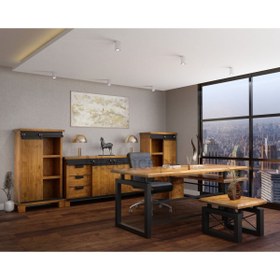 Resim NT Concept Ntconcept Liva Doğal Ağaç Ofis Takımı 