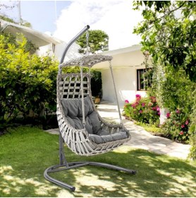 Resim Capri Swing Alaçatı Tekli Rattan Bahçe Salıncağı | Balkon Salıncağı 