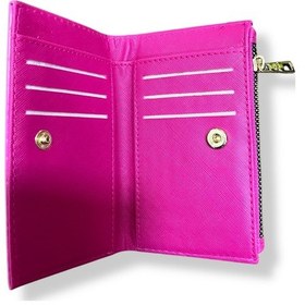 Resim Me-vo Timsah Desenli Pembe Kadın Cüzdanı, Fermuarlı, Kartlıklı, Çok Bölmeli Pembe 