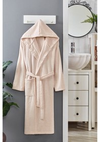 Resim Kapüşonlu Bornoz Doğa Bej 3xl Bej 