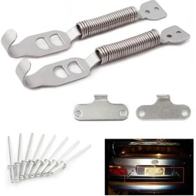 Resim Tongdashop Araç Modifikasyonu Gümüş Motor Kaputu Bagaj Kilidi Kancalı Çelik Yaylı Kilit 