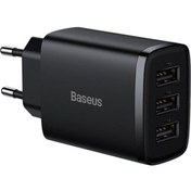 Resim Baseus Kompakt 3 Usb Portlu 17w Hızlı Şarj Başlığı Adaptörü Ccxj020101 