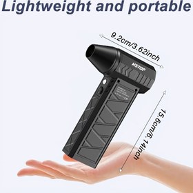Resim HSTOP Taşınabilir Turbo Jet Fan - USB ile Şarj Edilebilir, Dijital Ekranlı, Arabalar, Temizlik & Kamp için İdeal 