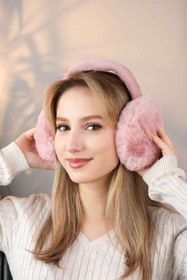 Resim Trend Peluş Kulaklık Katlanır Model Soğuk Koruyucu Peluş Kalın Kışlık Soft Kulaklık Gül Kurusu 