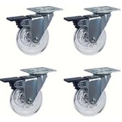 Resim Dashanshop 4 Adet Frenli 360 Derece Dönen Şeffaf Tpu Mobilya Ve Araba Tekerleği 