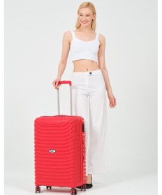 Resim Keo-plus Kırmızı Orta Boy Silikon Kırılmaz Pp Valiz Siyah 