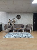 Resim ZAFİR Papatya Çay Seti Koltuk Takımı Beyaz Boyalı Sivriltme Ayak, Balkon, Salon, Ofis, Cafe Koltuk Takımı 