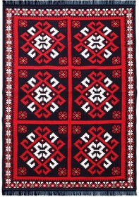 Resim Bigghome Çift Taraflı Kilim, Makinede Yıkanabilir, Modern Desenli, 80 150 Cm, Sa25mk 