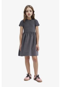 Resim DeFacto Kız Çocuk Bisiklet Yaka Fitilli Kaşkorse Kısa Kollu Yazlık Elbise E3839A825SMAR58 