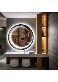 Resim Nova Led'li Kumlamalı Lavabo & Banyo Aynası Dokunmatik Sensörlü 90 X 90 Beyaz 