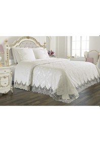 Resim Fransız Güpürlü Çeyizlik Pike Takımı Arus Krem 