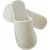 Resim 50 Çift Biyeli Spa Terliği Kaymaz Tabanlı Beyaz Otel Terliği Tek Kullanımlık Kullan At Beyaz 