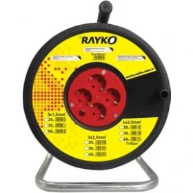Resim Rayko 3x2.5mm 20 Metre Seyyar Makaralı Kablo 
