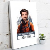 Resim Karikatürlü En Başarılı Erkek Dağcı Kanvas Tablo 