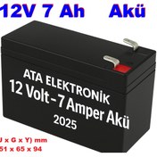 Resim ATAELEKTRONİK 12v 7ah 12 Volt 7 Amper Ups Uyumlu Ups Aküsü Pili Bataryası 