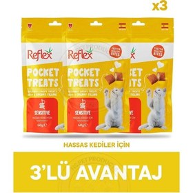 Resim Reflex Pocket Treats Hassas Kediler İçin Kedi Ödül Maması 3lü Fırsat 3x60gr 