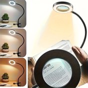 Resim VIIVUU 10x Büyüteçli Masa Lambası, Ayarlanabilir Aydınlatma, Klipsli Kaz Kuyruğu LED Işık, 3 Renk Modu, 360° Döndürme, USB Güçlü, Okuma, El Sanatları, Çalışma, Oturma Odası, Yatak Odası, Çalışma, Ofis için İdeal - Metal Taban, Düğme Kontrolü, İç Mekan Kullanımı, Ofis Aydınlatması | Dekoratif Masa Lambası | Kelepçe Lambası, Ev Ofisi için Masa Lambaları 