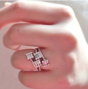Resim Güler Yüzlü Silver İthal Dörtlü Baget Gümüş Yüzük - Rodyum Beyaz - 14 