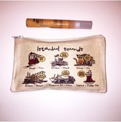 Resim SAWCENT Bez Cüzdan Istanbul Baskılı Bej Renk 11x17 cm 