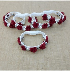 Resim Genel Markalar Çiçekli Nedime Tefi Bordo 15 Adet 