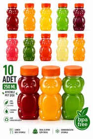 Resim Ezupack AYICIK PET ŞİŞE Okul Piknik Meyve Suyu Smoothie Detoks Ginger Şeffaf Plastik Boş İçecek Sızdırmaz 