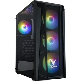 Resim VENTO VENTO VG15FE Mid Tower, 550W 80+ Siyah, Temperli Cam, RGB, ATX GAMING KASA 