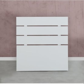 Resim Pasifichome Huga Tek Kişilik Beyaz Yatak Başlık 100 Cm / 100 Cm Baza Başlık 