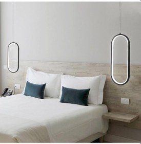 Resim Belen / Elips 2 'li Takım / Yatak Başı / 50 Cm / 3 Renk Işık Antrasit 