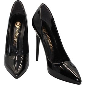 Resim Celira Siyah Rugan Topuklu 10 Cm Kadın Stiletto Ayakkabı Siyah 