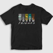 Resim Presmono Unisex Çocuk Siyah American Adult Cartoon Series Friends T-Shirt 