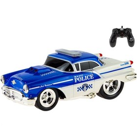 Resim 1:16 Ölçek Uzaktan Kumandalı Klasik Araba Super Polis Chewy Mavi 