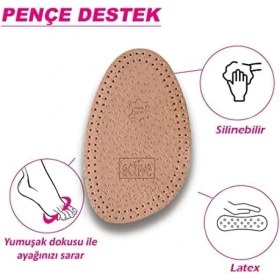 Resim Storemax LT04 - Deri Pençe Destek | Numara Küçültme, Ayakkabı Daraltma, Koku Önleyici ve Ter Emici Ayak Pedi (44-46) 