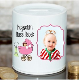 Resim Yeni Doğan Hediyesi- Hoşgeldin Bebek Kumbarası (Kız Bebek) 