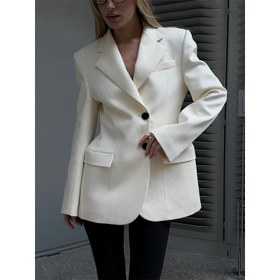 Resim Vera Minimalist Blazer Ceket - Beyaz / XL 