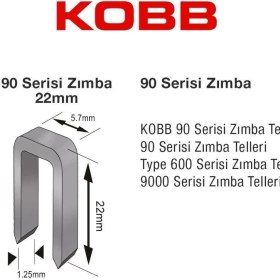 Resim Belle Fusion Mey Ithalat® Kobb KBZ9022 22 mm 2500 Adet U Zımba Teli 