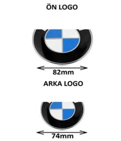 Resim Bmw E46,e90 Kasa Kaput Ve Bagaj Logosu Ön Arka Takım Mavi Beyaz 